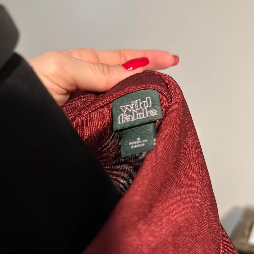 Red Ruched Button-Up Dress - Picture 2 of 2